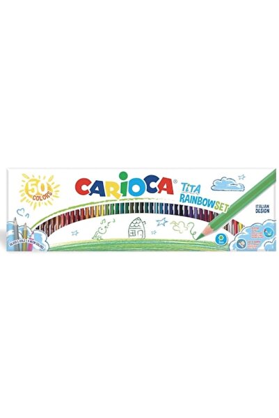 CARIOCA Tita Rainbow Colored Pencils Set, hexagonal, flexible, 50 colors/box
