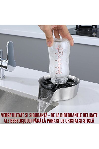 CZAY Dispozitiv Spalare/Clatire Pahare CZAY®Fixare pe Chiuveta,Furtun Detasabil 80 cm cu Presiune,Rinser