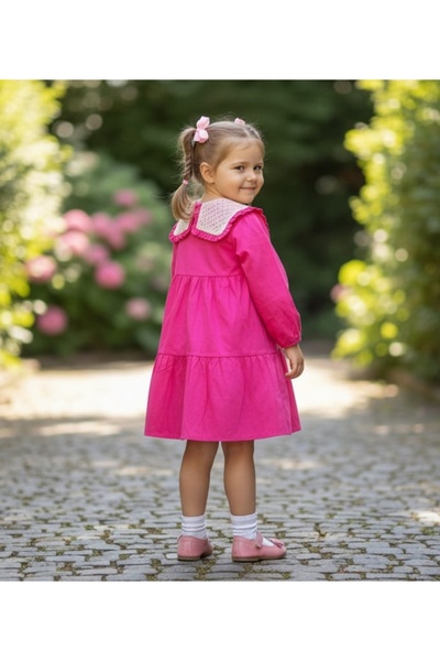 SMALL TOUCH Kız Çocuk Yaka Nakışlı Elbise
