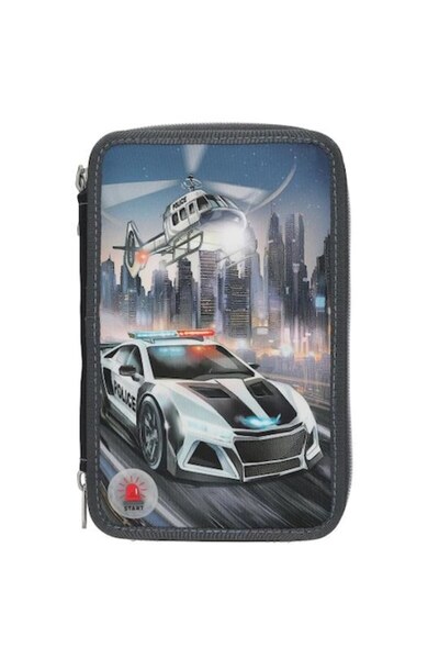 Depesche Penar polițist cu lumini, 3 fermoare, multicolor, 20x13x7,5 cm