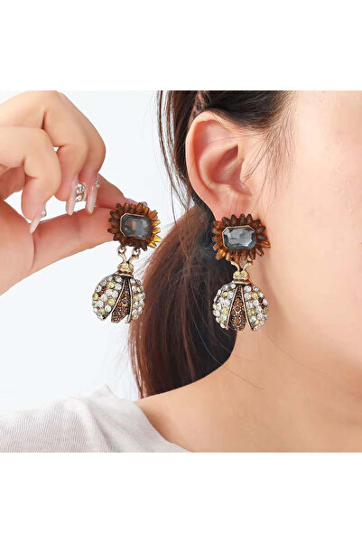 Miruva Zra Model Steel Stone Women's Earrings