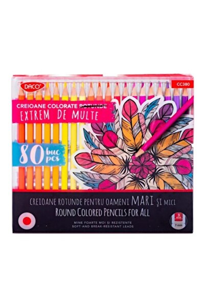 Daco Creioane colorate, 80 de culori, set 80 buc.