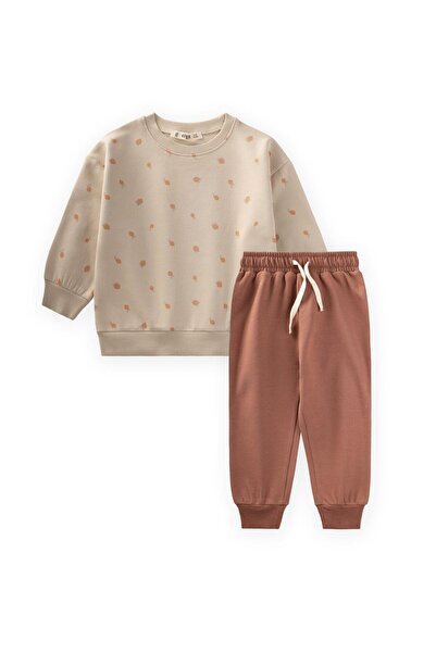 Cigit Sweatshirt Takım 1-8 Yaş Bej