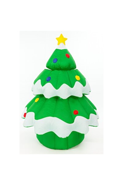 OEM Moș Crăciun gonflabil ieșind din brad, LED, exterior/interior, 1,9 m, suf...