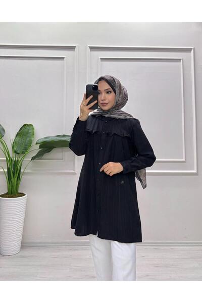 moda acar Firfir Detailed Burumcuk Fabric Tunic