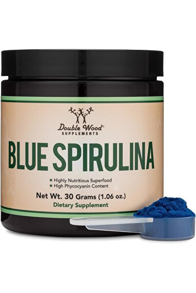 Double Wood Supplements مسحوق سبيرولينا الأزرق - بحد أقصى 35% فيكوسيانين، غذا...