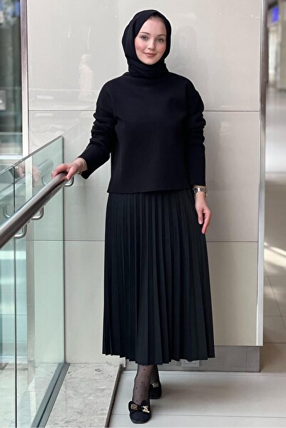 Ceremony Thin Pleated Suede Skirt