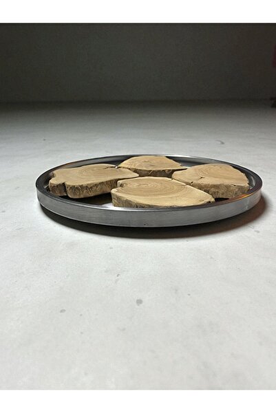 Home Epoxy Hobby Kit |   4 Pieces of Raw Olive Wood and 40 cm Diameter 20X10 Metal Iron Profile
