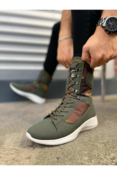 Baybonza Jy799 Verton Lace-Up Orthopedic Sole Daily Skin Men's Military Boots Cbt Khaki