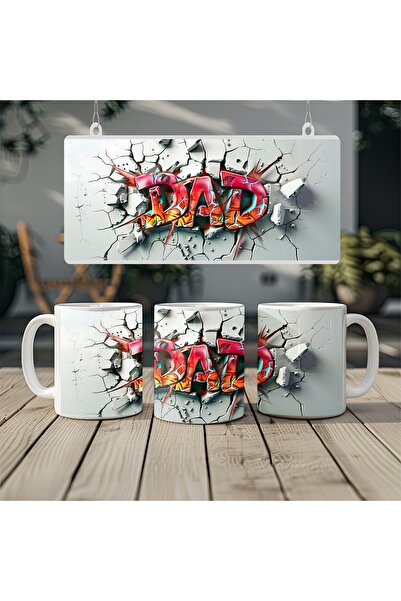 Beramussa 3D Dad Written Mug – Broken Effect – Special Father's Day Gift – Un...