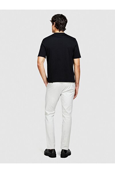 Sisley Men's Stretch Cotton Belt Hole Slim Fit Pants 324P4Aihsf021-Sis205