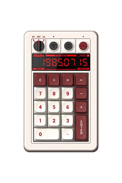 8Bitdo Retro 18 Fami Edition Kablosuz Mekanik Numpad, Hesap Makinesi Modu, Windows ve Android Uyumlu