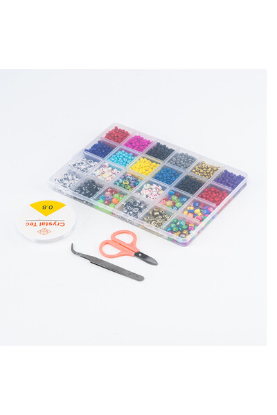 TSUMAB مجموعة خرز مجوهرات DIY مع الأدوات - مجموعة من 24 لونًا من خرز الأبجدية...