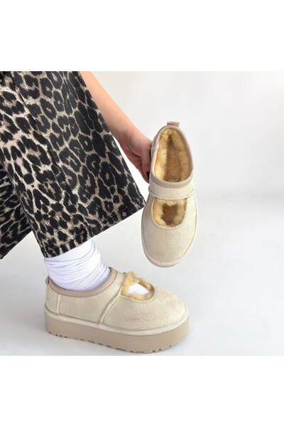 BESKAR Μπότες Carren Beige Suede