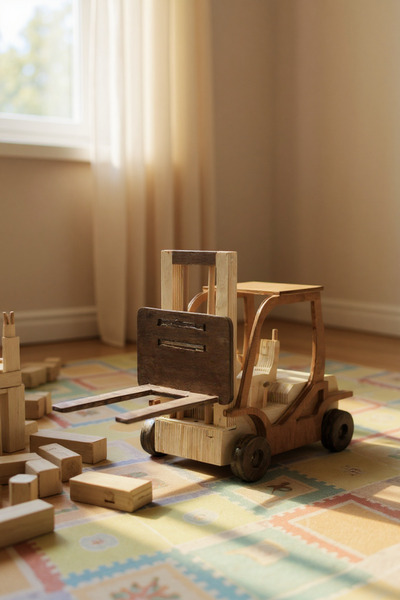 ESİ WOOD ART لعبة رافعة شوكية خشبية مصنوعة يدويًا، آلية رفع الحمولة المتحركة،...