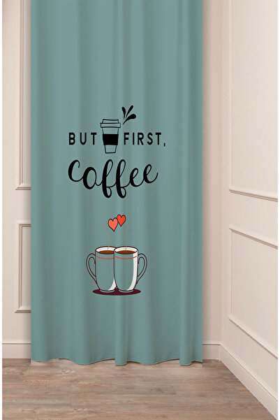 GREENDECOR Coffe Time Espresso Latte Café Zamanı Model Boem Design special cu imprimeu digital Perdele de fundal în stil elegant