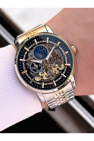 Reward Automatic Steel Band 5 Atm Water Resistant Men's Wristwatch Vs.Blkt.0611