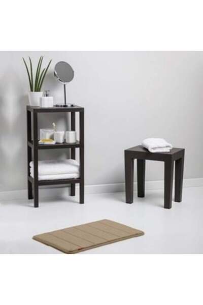 OEM Raft negru cu efect de lemn și 3 rafturi 38 x 29 x 73,5 cm