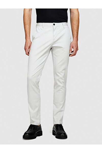 Sisley Men's Stretch Cotton Belt Hole Slim Fit Pants 324P4Aihsf021-Sis205
