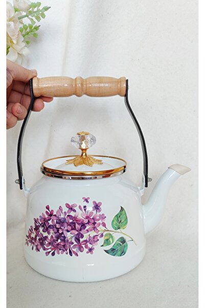 EBRULİEMAYE Hyacinth Enamel Teapot Kettle 2.5 Liters