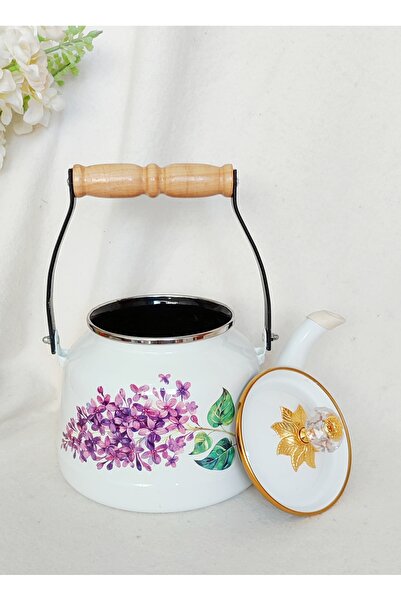 EBRULİEMAYE Hyacinth Enamel Teapot Kettle 2.5 Liters