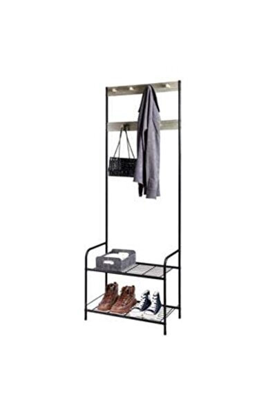 Aneliz Metal coat rack with shelves 60 x 30 x 170 cm