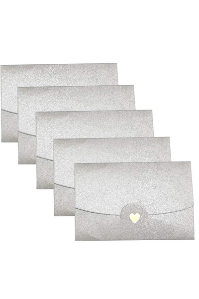 Xlkj Set of 50 XLKJ envelopes, 7 x 10.5 cm, cardboard, gray