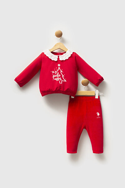 U.S. Polo Assn. U.S.Polo Assn Baby Girl 2-Piece Set - Red