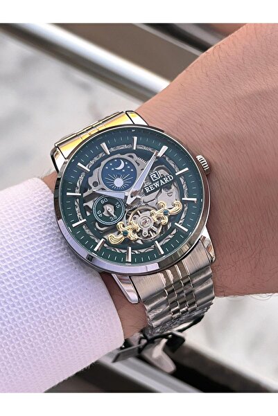 Reward Automatic Steel Band 5 Atm Water Resistant Men's Wristwatch Vs.Blkt.0613