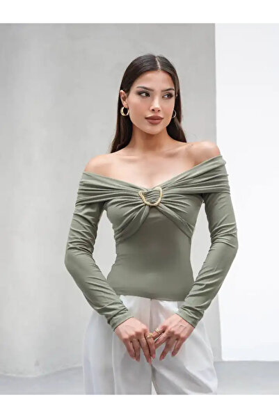 cemo Madonna Collar Bluz with Buckle