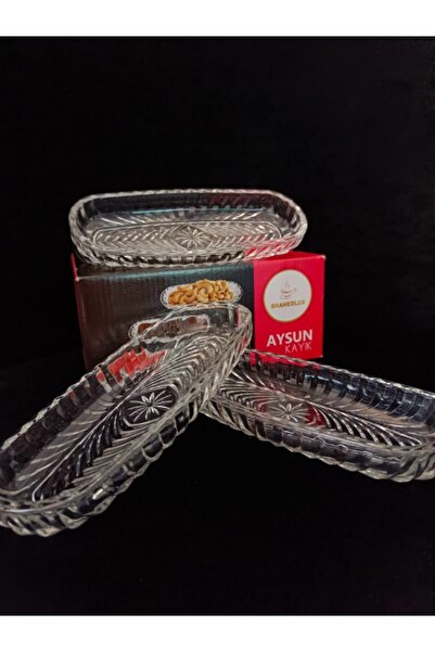 Glas 6'lı Sunum Tabağı çerezlik & kahvaltılık oval tabak