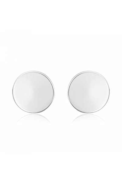 KALINI Protective earrings, white gold 9K, Large discs 8 mm