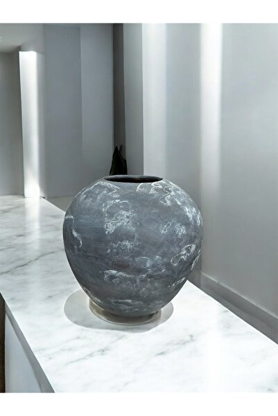 egesaksı Mermer effecct küre kil vazo