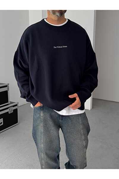 BYBASICMAN Navy Blue Poison Knitted Sweatshirt Jj-167