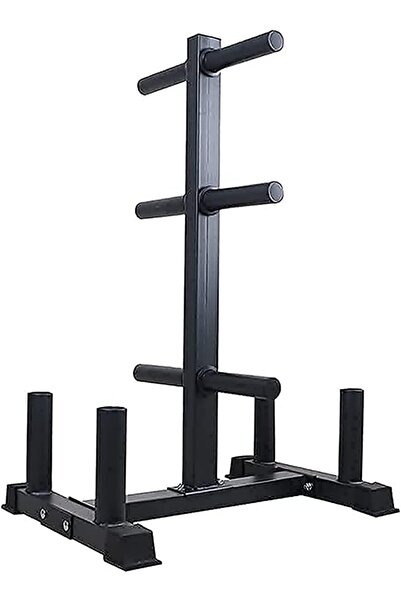 YALLA HomeGym 2-in-1, Olympic Weight Plate Rack Tree With 4 Vertical Barbell Bar & 6 Olympic Plate Holders