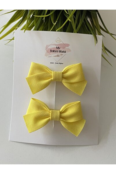 my baby’s world bebek çocuk mağzası Sarı Fiyonk Klips Toka Seti 2'li