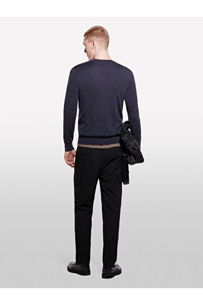 Sisley Ανδρικό πουλόβερ με λαιμόκοψη από μάλλινο μείγμα 324A11BAS100Y-SIS508