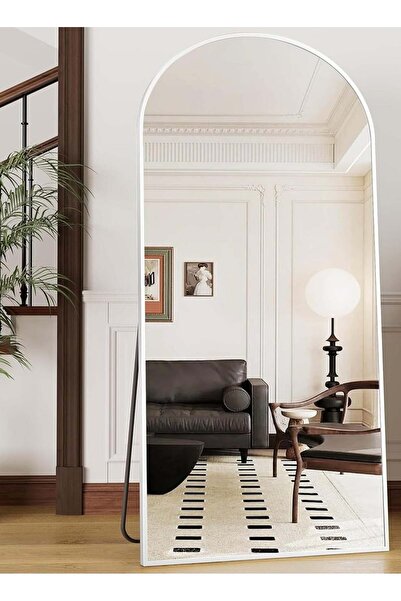 Taimi Large Mirror With Elegant Design160x50cm-full Length Mirror With Silver Metal Frame And Back Stand