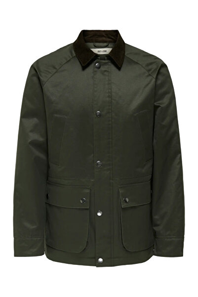 Only & Sons Ανδρικό ελαφρύ Αδιάβροχο Χακί Μπουφάν - 22034876