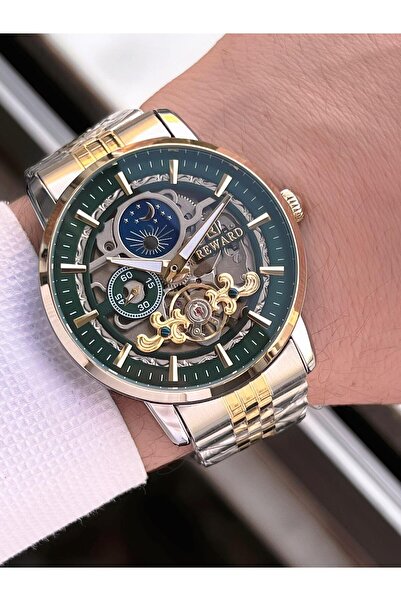 Reward Automatic Steel Band 5 Atm Water Resistant Men's Wristwatch Vs.Blkt.0612