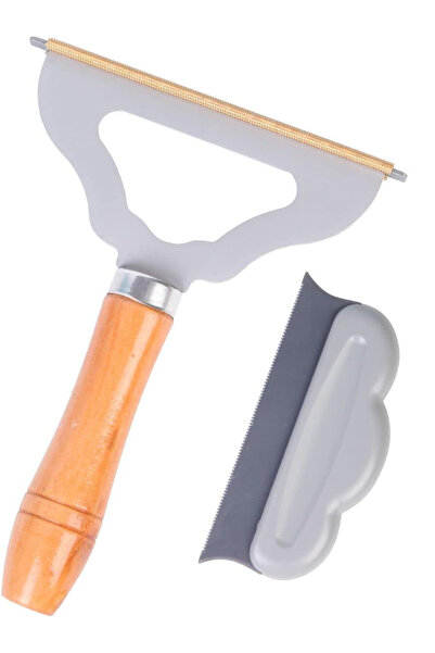 Yomersiah Set 2 perii pentru parul animalelor Yomersiah, metal, lemn, multicolor