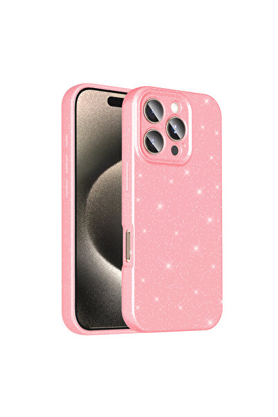 UnDePlus Apple iPhone 16 Pro Max Kılıf Simli Silikon Lüks Kapak