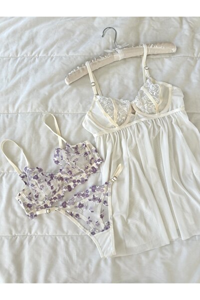 Feruzdesign Σετ εσωρούχων Arsel White 4 τεμαχίων με σύρματα