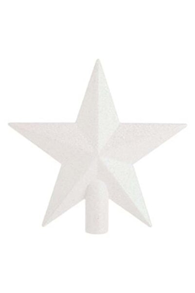 BAMI NETWORK Varf pentru Brad Stea 3D Alba Irizata cu Glitter 20cm