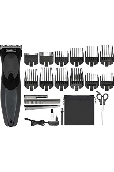 Wahl Haircut & Beard Grooming Kit, Rechargeable Clipper, 12 Combs, Detachable Rinseable Blades (0963
