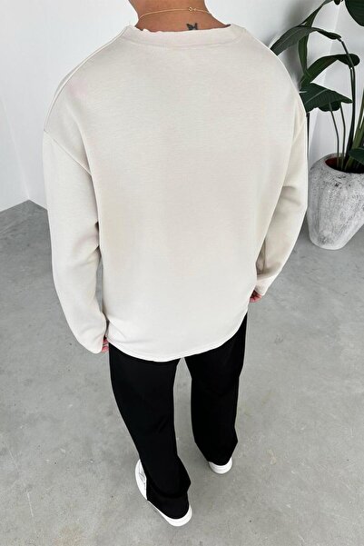 HAFKAGİYİM Μπεζ Premium Basic μακρυμάνικο μπλουζάκι χαλαρό