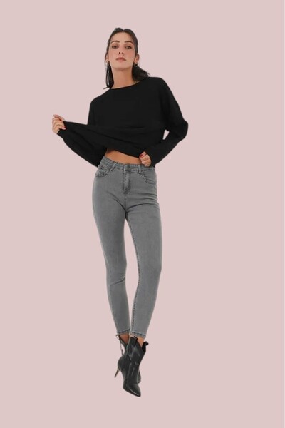 byhaziran butik بنطلون جينز نسائي ضيق عالي الخصر من جالال، مصنوع من الليكرا ب...