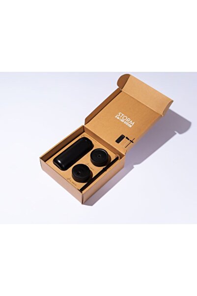 Storm أكواب كارترز الساخنة والباردة المصنوعة من الفولاذ المقاوم للصدأ والخالية من المواد الكيميائية من ميبرو باللون الأسود غير اللامع سعة 16 أونصة