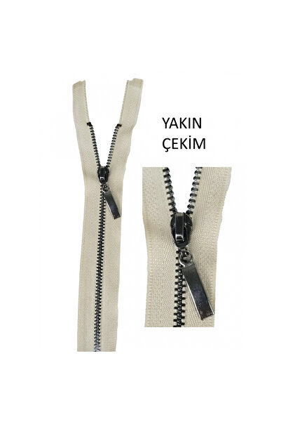 U5 FASHION Metal dişli fermuar bej 55 cm 1 Adet Çok Amaçlı Kullanım F-701