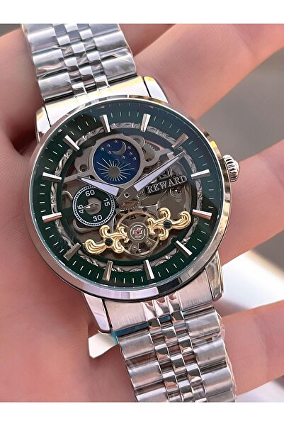 Reward Automatic Steel Band 5 Atm Water Resistant Men's Wristwatch Vs.Blkt.0613